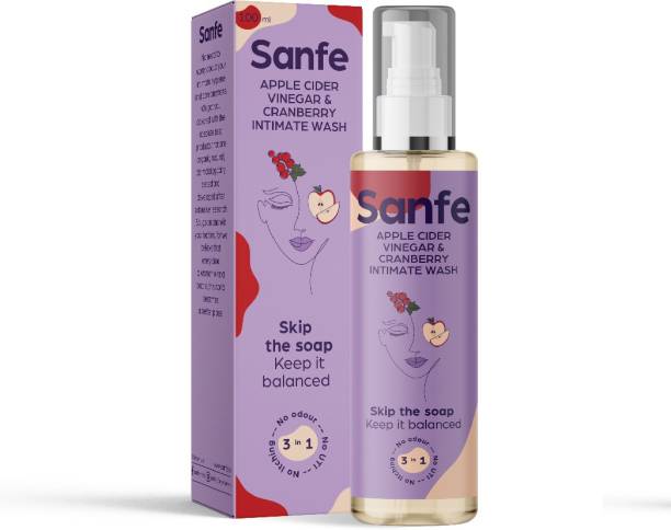 Sanfe Intimate Wash - Apple Cider Vinegar with Cranberry - 100 ml - Prevents UTI, infections, foul odour, itching Intimate Wash