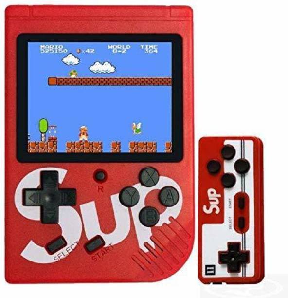 RFV1 (tm)Classic Sup 400 in 1 Game with Remote LCD Screen with USB Rechargeable TV Output with Mario and Other 400 Games Compatible with All Devices (Red) with super mario , contra and many more