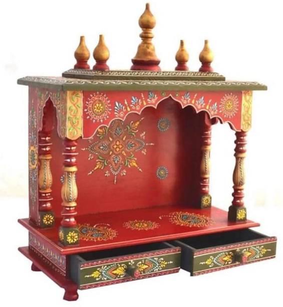 CRAFTSFORT (Mandir) Temple for Home Pooja, Arti Solid Wood Home Temple