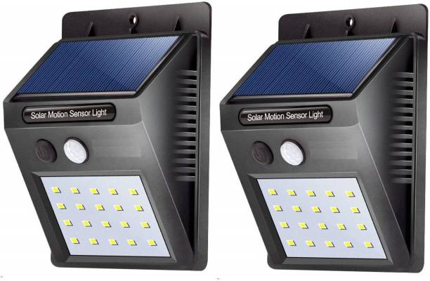 shree krishna shopping Waterproof Solar Wireless Security Motion Sensor LED Night Light for Home Outdoor/Garden Wall (Black) (20-LED Lights) Solar Light Set
