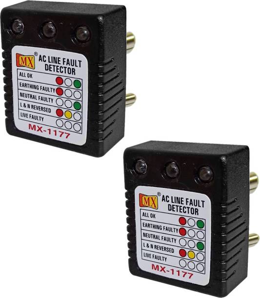 MX 2Pcs of AC Electrical Line Fault Detector MX1177 5 A Three Pin Socket