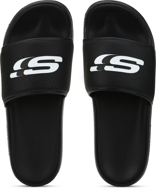 skechers slides black
