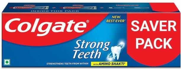 Colgate Strong Teeth Anticavity Toothpaste, India's No. 1 Toothpaste, Amino Shakti Formula, 300gm Saver Pack Toothpaste