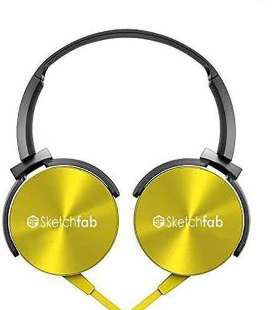 Top Headset Over Ear cheap price 5stars Flipkart in India 66 Sketchfab Metal Extra bass Headphones Over The Ear Headset with Deep bass Wired Headset