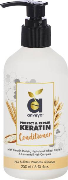 Anveya Protect & Repair Keratin Conditioner, 250ml, for Thinning, Damaged Hair & Hair Fall Control