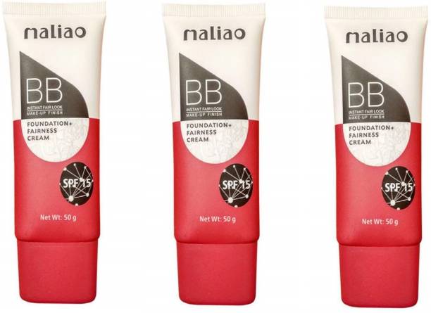 maliao BB Instant Fair Look Foundation + Fairness Cream SPF-15 (Fair Color) 50g each ( Total 150 g ) Foundation