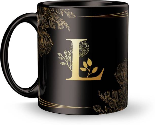 Radheshrakhi ( Letter -L)- Black Print Gift , Gift for Brother , Sister, Boyfriend, BFF Ceramic Coffee Mug