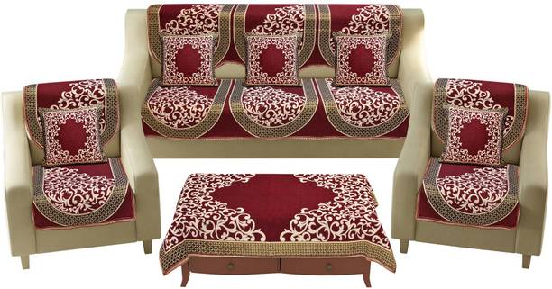 hargunz Cotton, Jacquard Abstract Sofa Cover