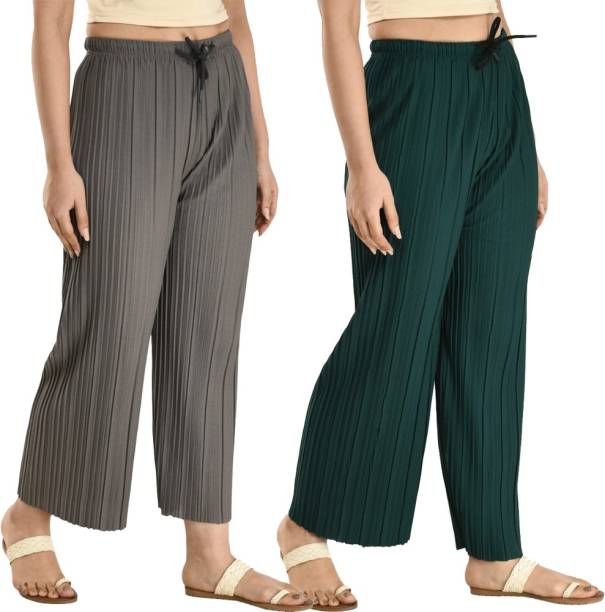 GLADLY Relaxed Women Grey, Green Trousers