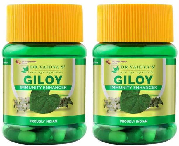 Dr. Vaidya's - Ayurveda Giloy Capsules For Immunity Booster, Helps In Blood Purification - Pack of 2 (30 Capsules Each)