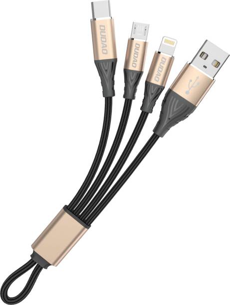 DUDAO USB Type C Cable 3 A 0.23 m Braided, Tough Unbreakable Braided Nylon L10PLUS-3 IN 1