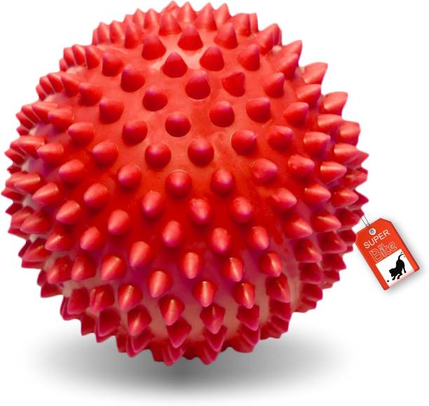 Jaspo Superbite Spike Hard Ball, TPU Material Puppy Teething Toy for Dogs & Pets (Red Color) Polyresin Ball For Dog