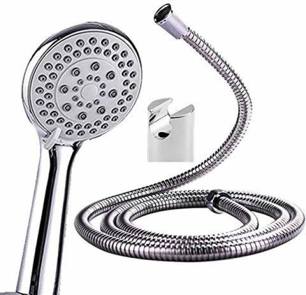 ZAP Delta 5 Flow Function Hand Shower with with SS-304 Grade 1.5 Meter Flexible Hose Pipe and Wall Hook (Chrome). Set(1) Hand Shower