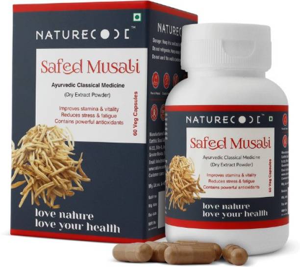 Nature Code Safed Musali | For Strength, Immunity, Vitality & Stamina| For Men and Women| Ayurvedic Classical Medicine