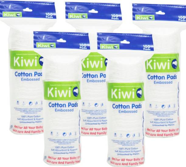 KIWI PARLOR PACK COTTON PADS in a Ziplock Bag ( 5 x 100 )