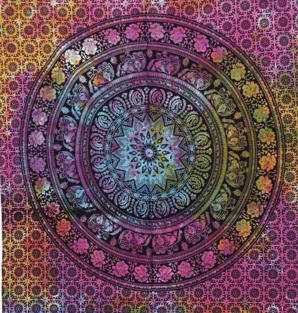 Art World Tapestry Poster Psychedelic Boho Tie Dye Printed Wall Hanging Decoration 100x75 cm(Multi Color, Small) Mandala Animal Flower Tapestry