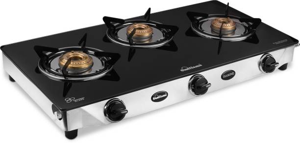Sunflame Diamond SS Glass, Stainless Steel Manual Gas Stove