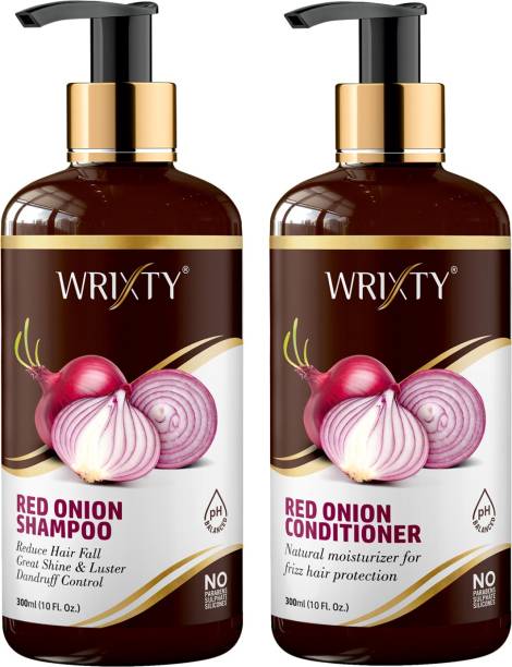 Wrixty Red Onion Shampoo With Red Onion Conditioner for Hair Growth & Hair Fall Control Combo Kit