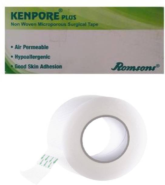 Romsons Kenpore Plus Non Wooven Microporus Surgical Paper Tape (1.0 Inch x 9.0 m - Box of 12 Rolls) First Aid Tape