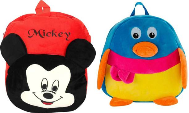 Lata super micky and penguine school bag for kids School Bag