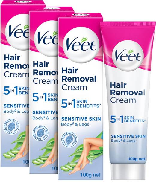 Veet Silk and Fresh Sensitive Skin Hair Removal Cream 100g Pack of 3 Cream