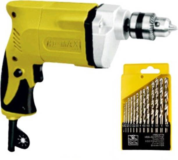Himax IC-066 10mm Drill Machine with 13 Pcs Drill Bits , Drill Machine for Home Pistol Grip Drill