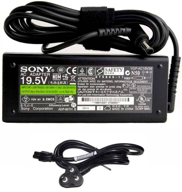 SP Infotech Adapter for Bravia TV - W600B W-600B 24'' 32'' 40'' 42'' 48'' WXGA X-Reality PRO Smart LED/LCD TV/HDTV/4K UHD Compatible Power Supply of 90W,19.5V,4.74A-Pin-6.4X4.4, W 90 W Adapter