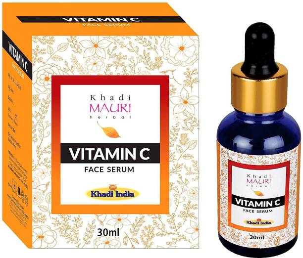 Khadi Mauri Herbal Vitamin C Face Serum with Hyaluronic Acid, Grape Seed Extract, Witch Hazel and Chamomile, White, 30 ml