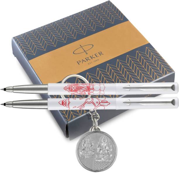 PARKER Vector Ganesh Laxmi Roller Ball pen with keychain Pen Gift Set