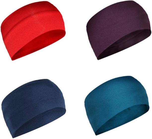 XECTUS 4pcs Mixed Colors Yoga Sports Headbands for Women - Soft Elastic Stretch Girls Athletic Headbands Hair Band