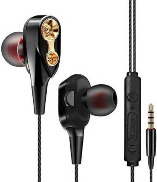 Flaunt Market 4D in-Ear Dual Driver Wired Headphones with Mic Wired Gaming Headset