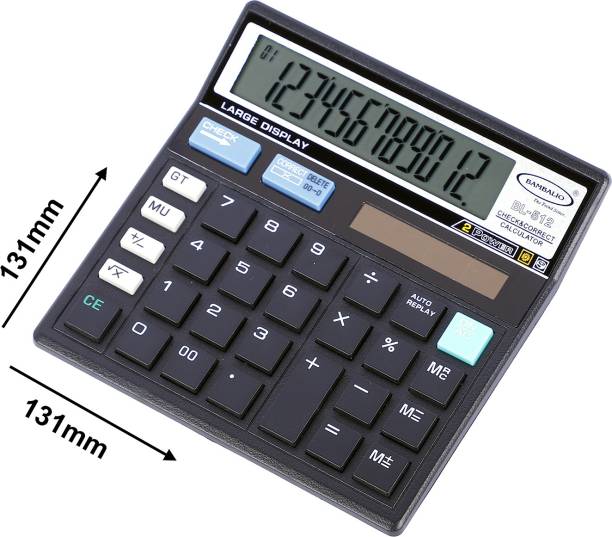BAMBALIO BL-512B Large Display Check & Correct 3 Years Warranty (Black) Basic  Calculator
