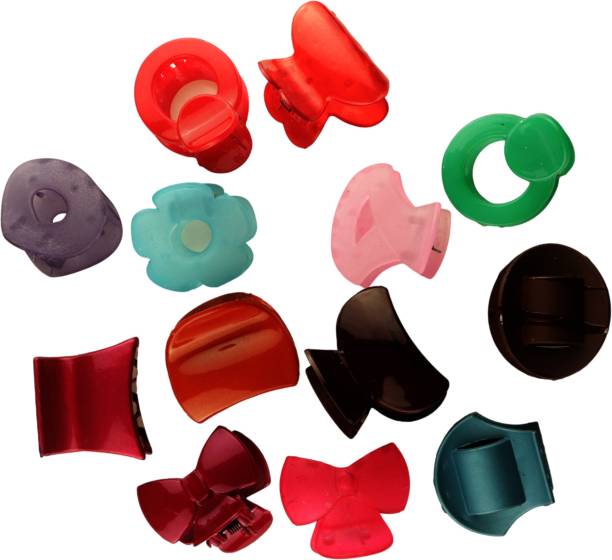 Avaco Plastic Hair Clutcher/Claw Clip (Medium, Multicolour) - Pack of 12 Hair Claw