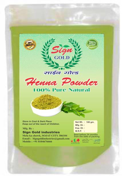 sign gold 100% Pure Henna Mehendi Powder 1Kg(cloth filtered)
