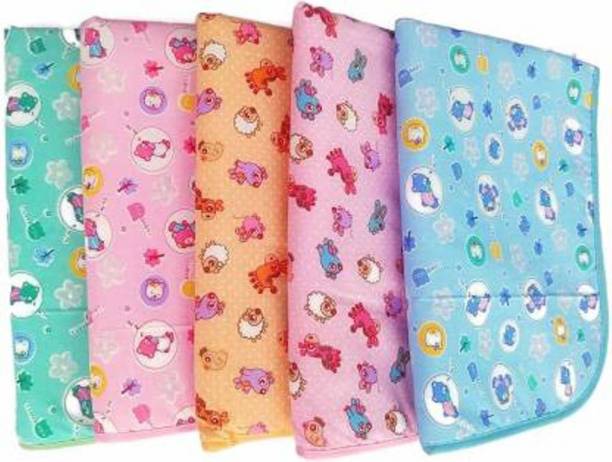 MOM & SON New Born Cotton baby bed protecting mat sheet (Pack of 3)