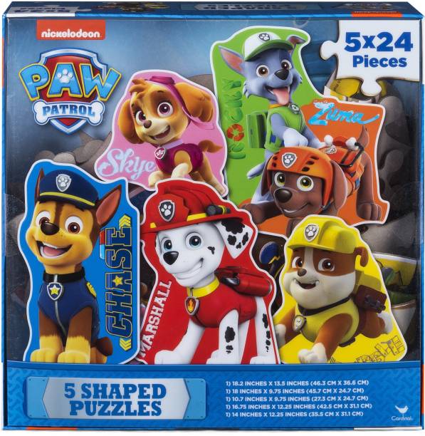 PAW PATROL 5 Shaped Puzzles, Puzzle for Kids 3+