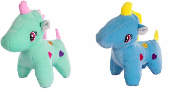 Miss & Chief by Flipkart Green Unicorn and Blue Unicorn Stuffed soft Toy Set of 2  - 25.5 cm