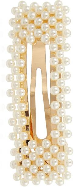 THE Bling STORES Attractive Pearl Hair Clips | Hair Pin for Women's & Girl's | Pack of 2 Tic Tac Clip