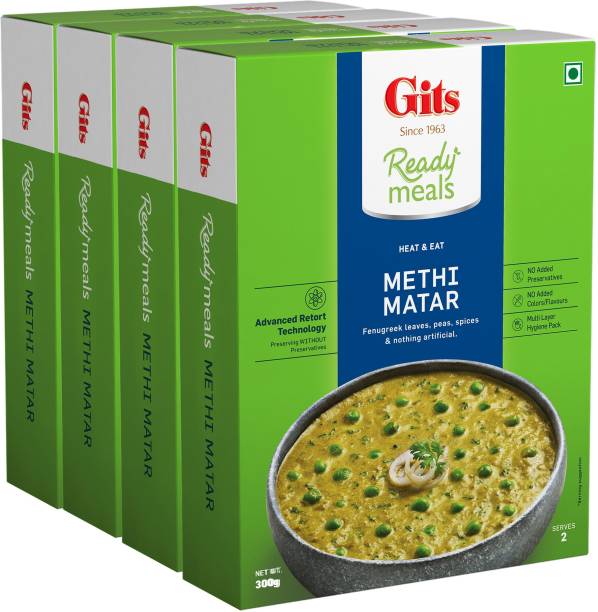 Gits Ready to Eat Methi Matar,300g (Pack of 4) 1200 g