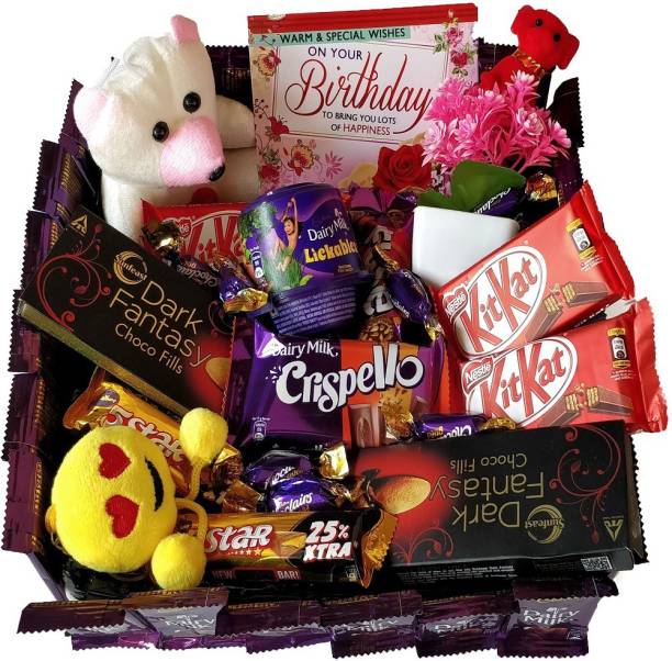 FestivalsBazar Square Shaped Mouthwatering Birthday Gift Hamper Of Multiple Chocolates For Your Loved Ones Combo