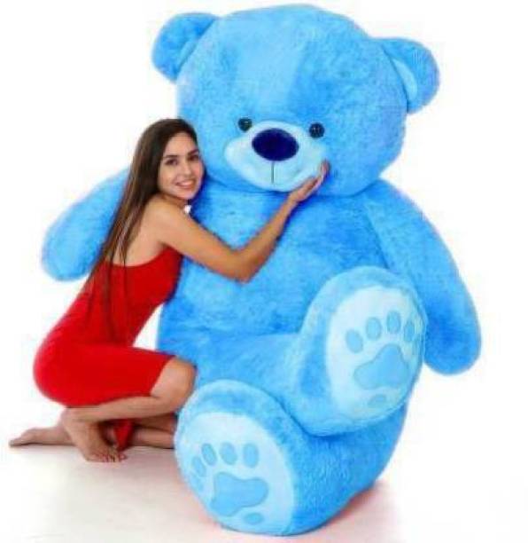 NP Toys 4 Feet Cute blue Fur & Heart Teddy Bear - 120 cm (Blue)  - 120 cm