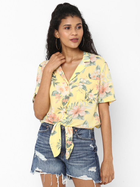 Women's shirts that tie in the front clearance