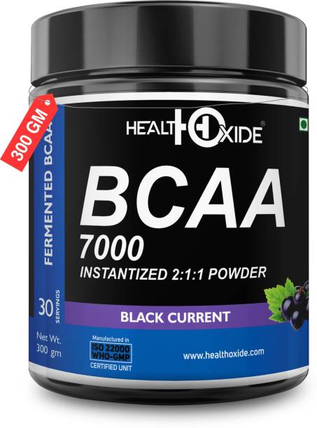 HEALTHOXIDE BCAA 7000 Amino Acid INSTANTIZED 2:1:1 POWDER - 300 gm (BLACK CURRENT) BCAA