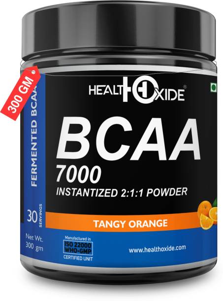 HEALTHOXIDE BCAA 7000 Amino Acid INSTANTIZED 2:1:1 POWDER - 300 gm (ORANGE) BCAA