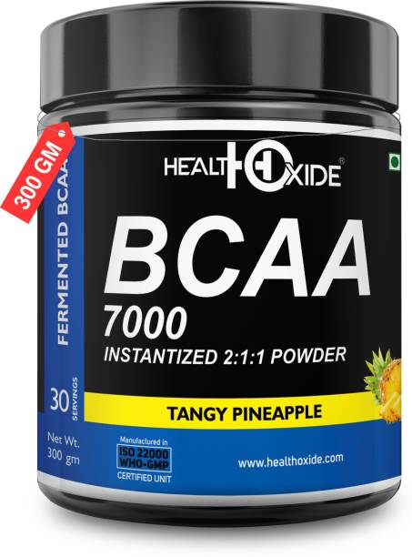 HEALTHOXIDE BCAA 7000 Amino Acid INSTANTIZED 2:1:1 POWDER - 300 gm (PINEAPPLE) BCAA