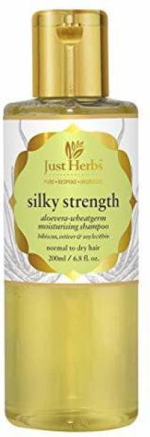 Just Herbs Silky Strength Anti Dandruff shampoo with Aloe vera, Wheatgerm for Damaged hair
