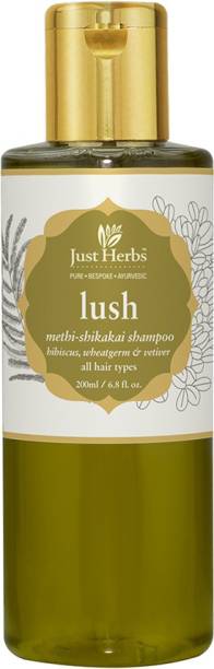 Just Herbs Lush Methi Shikakai Shampoo For Hair Volume, Strength & Bouncy Hair