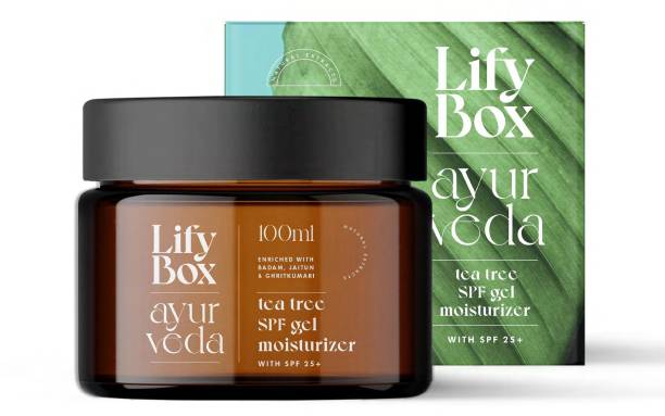 Lifybox Ayurveda Tea Tree Face Moisturizer with SPF 25+ is a sunscreen cum moisturizer for sun protection, anti tanning, anti aging, hydrating. Suitable for both men & women and for oily, dry and combination skin.