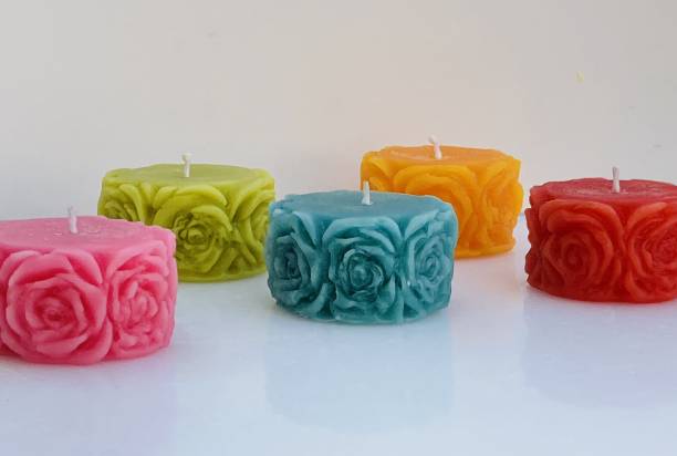 yellow petal Rose Scented candles each 40gm (Gift Pack-set of 5) Candle