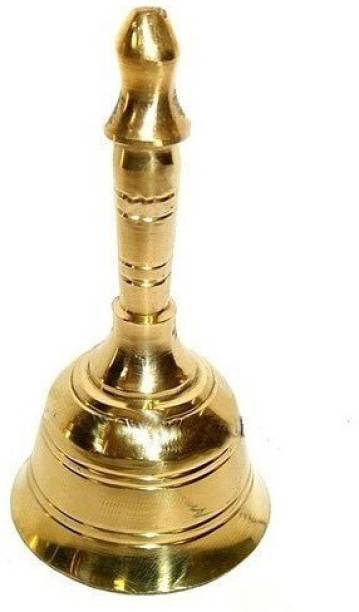 Utkarsh Brass Round Head Small Size Spiritual  Pooja Puja Bell Ghanti, for Poojan Purpose Brass Pooja Bell